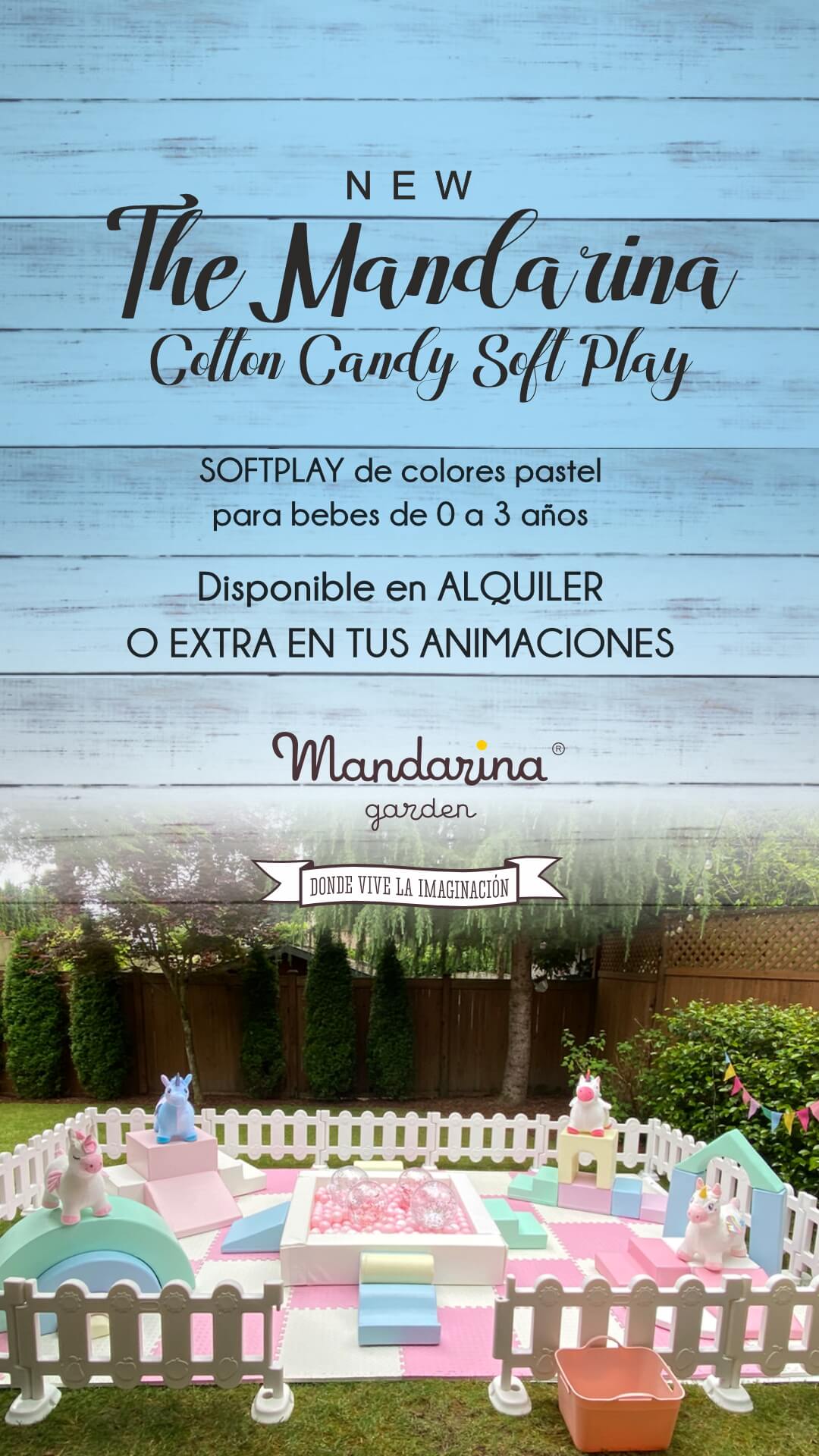 Softplay de colores pastel para las fiestas de cumpleaños para tu bebé. Disponible para alquiler o un extra para tu cumple.
