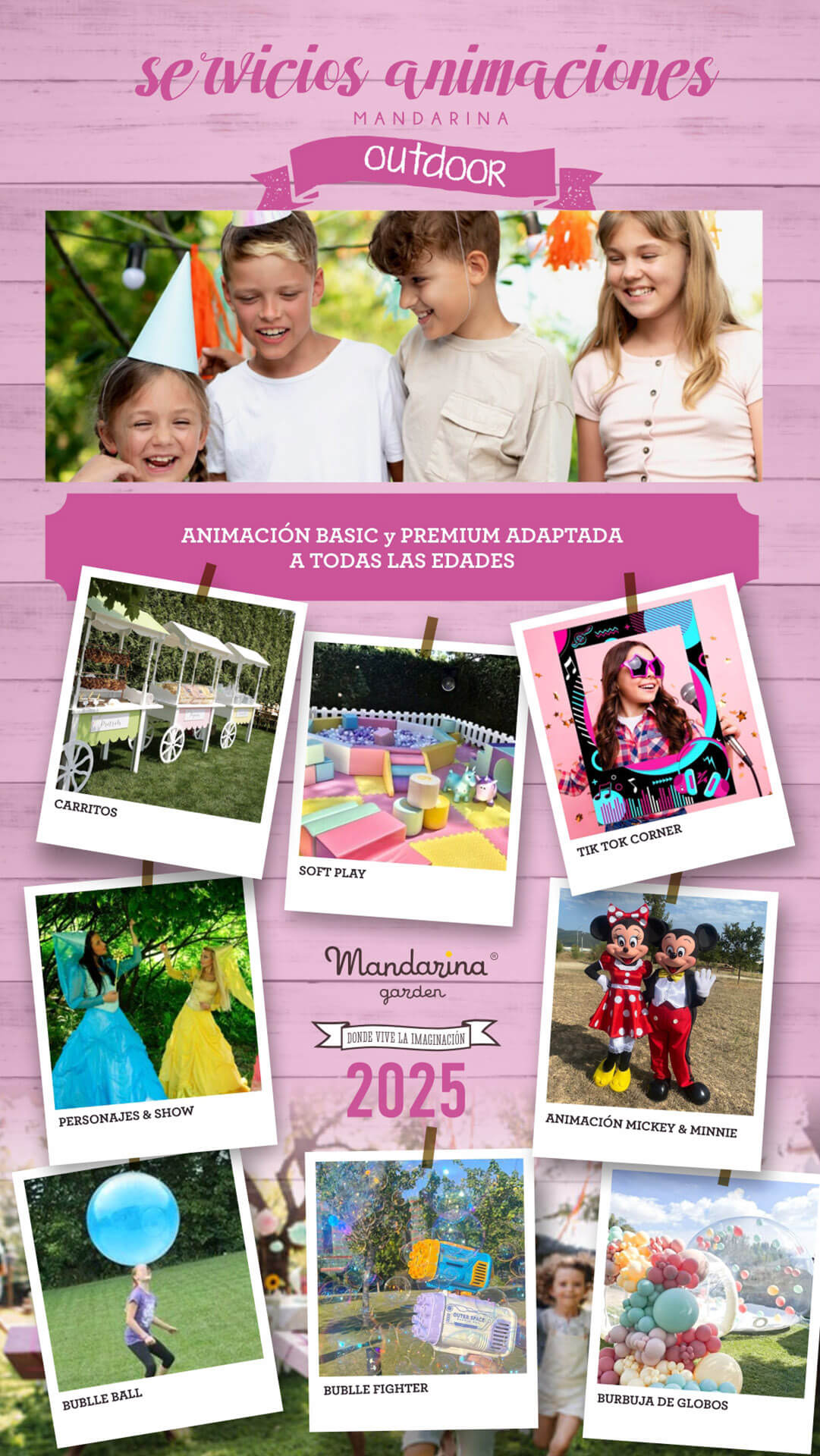 Extras disponibles para cumpleaños, comuniones, bodas, bautizos o para cualquier evento personalizado