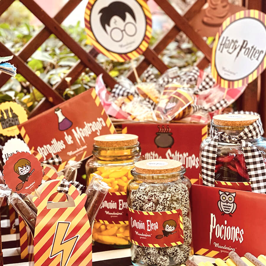 Mesa dulce para comunión tematizada de Harry Potter