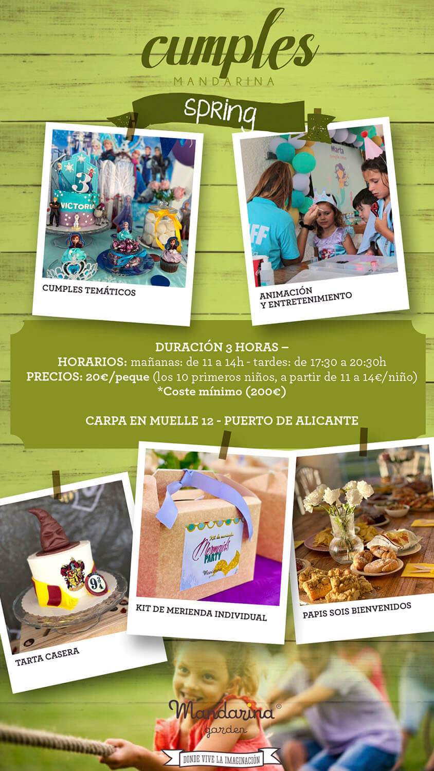 Información para celebrar tu fiesta de cumpleaños infantil al aire libre en en Alicante