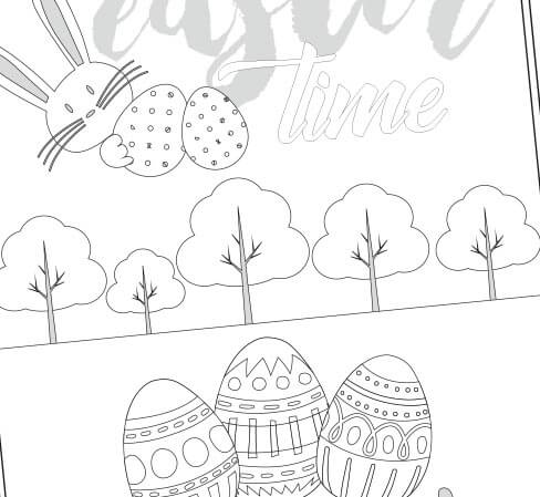 Coloreable Huevos de Pascua