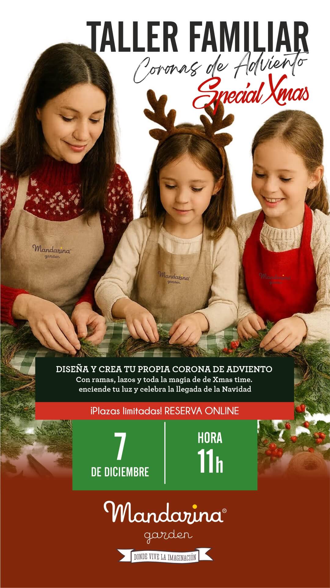 taller familiar coronas de adviento. Decora tu casa para Navidad