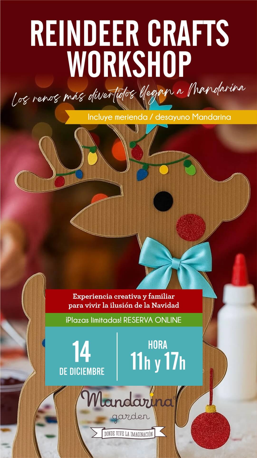 REINDEER CRAFTS WORKSHOP. Los renos más divertidos llegan a Mandarina